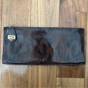 Kate Landry Genuine Leather Snake Skin Clutch NWOT